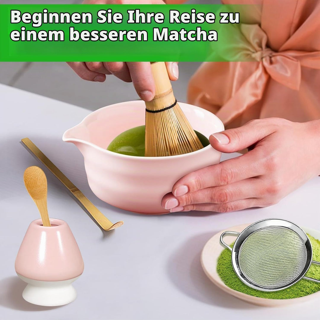 Simsky Matcha set, Japanisches Tee-Set, Matcha-Schale, Schaufel, Sieb, Matcha-Besenhalter, Matcha-Be