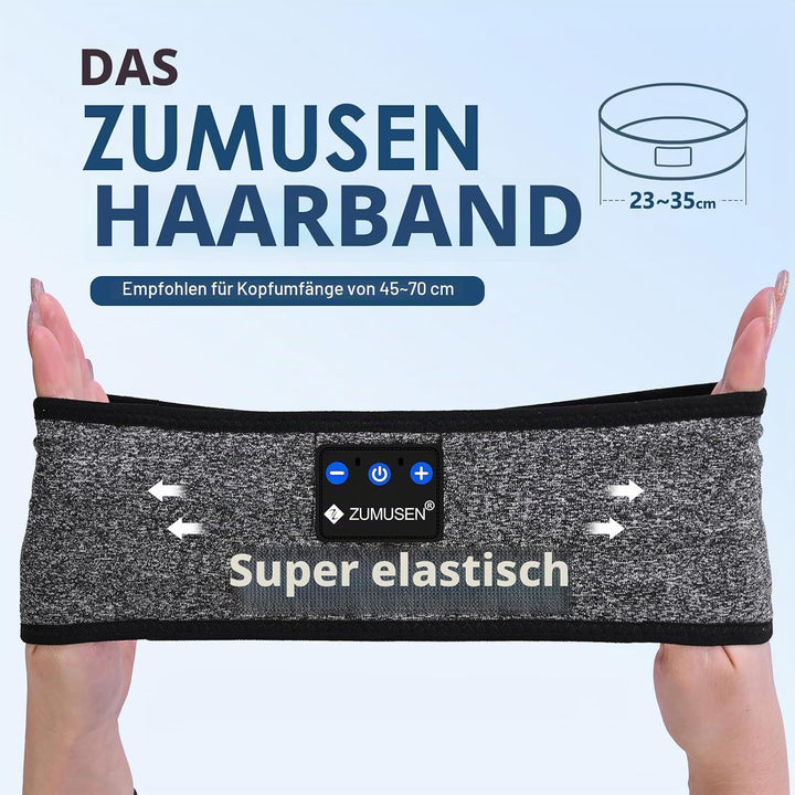 ZUMUSEN Schlafkopfhörer Stirnband Bluetooth 5.4, Super Weiche 15+ Stunden Wiedergabe Sleep Headphone