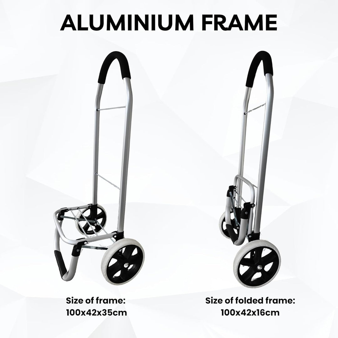 43.5Liter Aluminium Trolley Einkaufstrolley Klappbar, Shopping Trolley, Wasserabweisender Einkaufswa