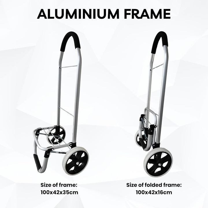 43.5Liter Aluminium Trolley Einkaufstrolley Klappbar, Shopping Trolley, Wasserabweisender Einkaufswa