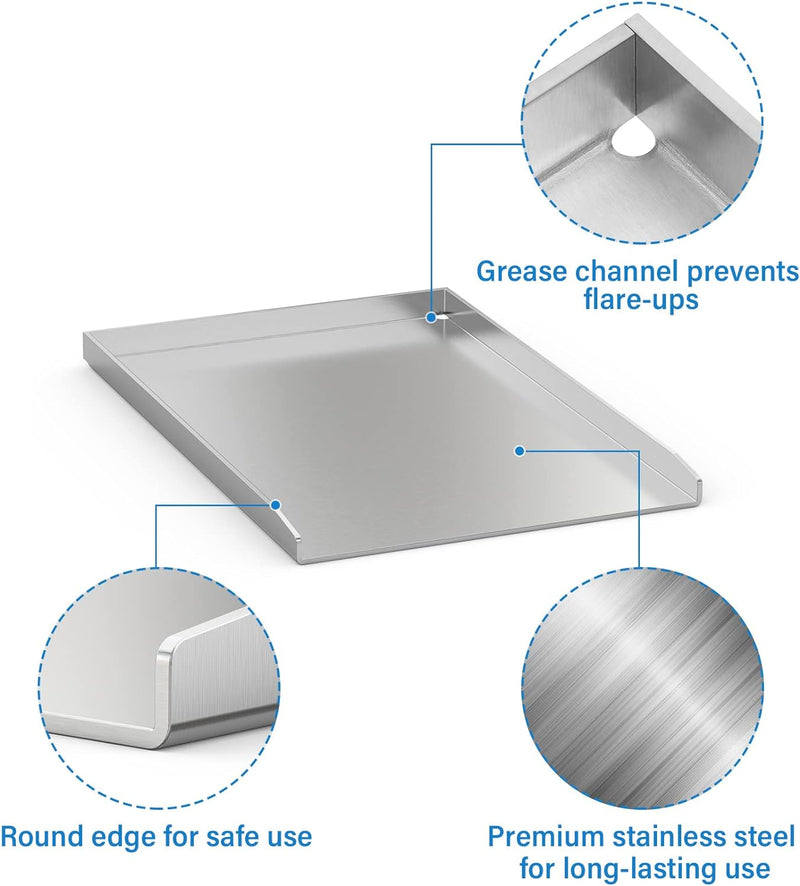 Onlyfire Edelstahl Grillplatte Plancha Kochplatte für Weber Spirit & Genesis Gas Grill Modelle 44 x