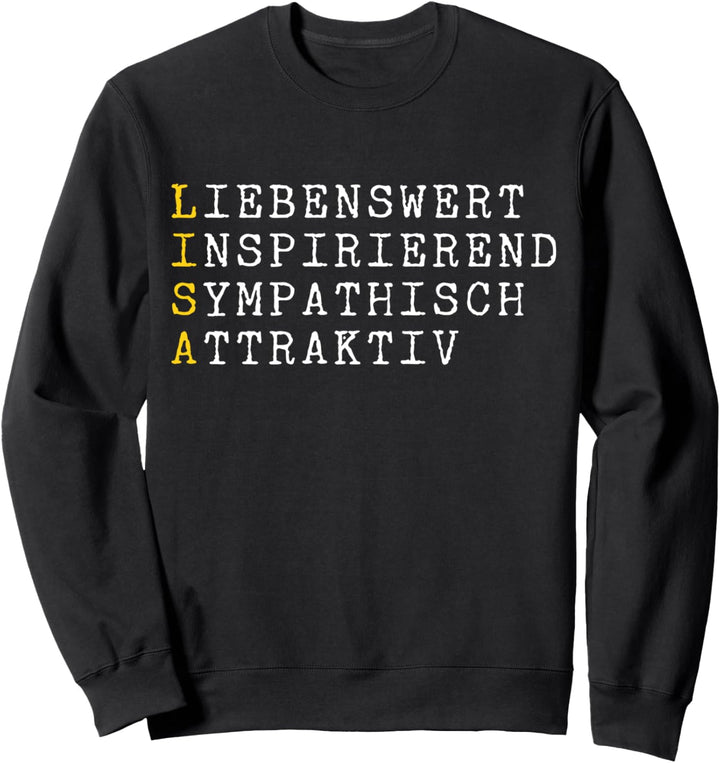 Lisa Adjektive Personalisiert, Lisa Name, Frau Lisa Sweatshirt