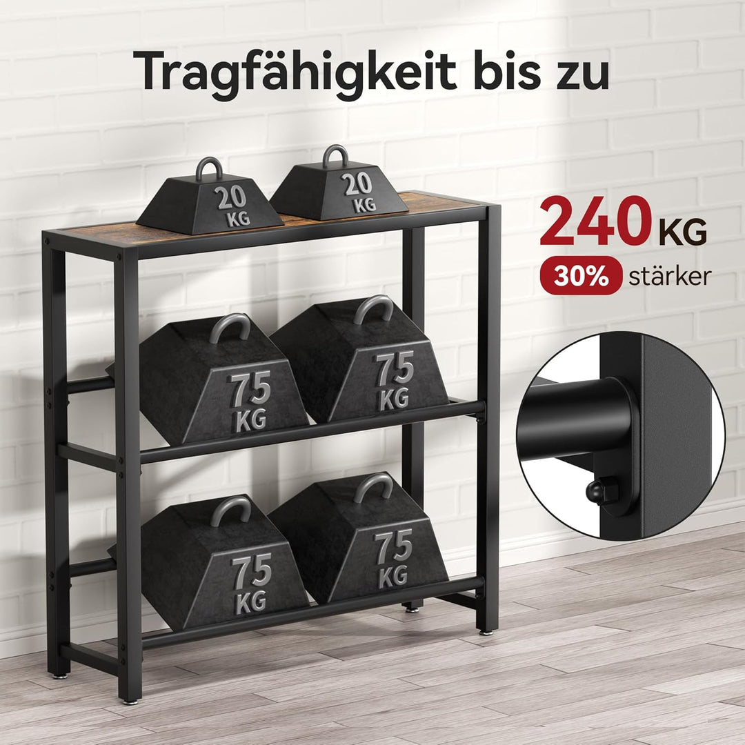 Josmimic Getränkekistenregal mit Ablage für 6 Kästen – Stabiles Metallregal in Schwarz, Platzsparend