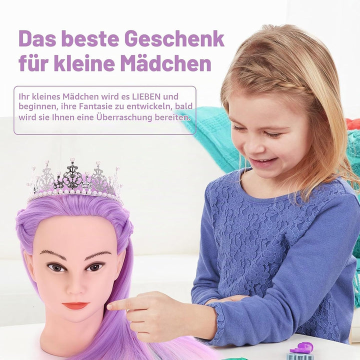 Frisurenkopf, TopDirect 75cm/29.5 Zoll 100% Synthetisches Haar Trainingsköpfe für Friseure, Übungsko