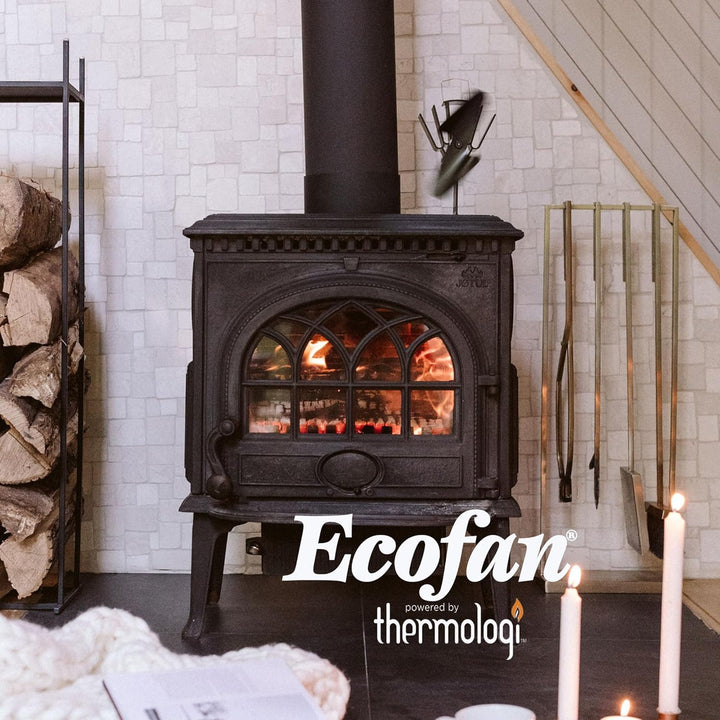 Ecofan Original Mini, Classic Styled, Heat Powered Wood Stove Fan, 85 CFM, 6.5" Blade, Black