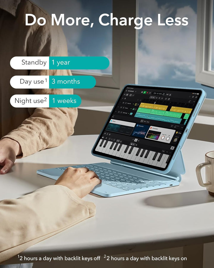 ESR iPad Pro 13 Zoll (M5/M4, 2025/2024) Hülle mit Tastatur, Tastaturhülle mit Einzustellendem Magnet