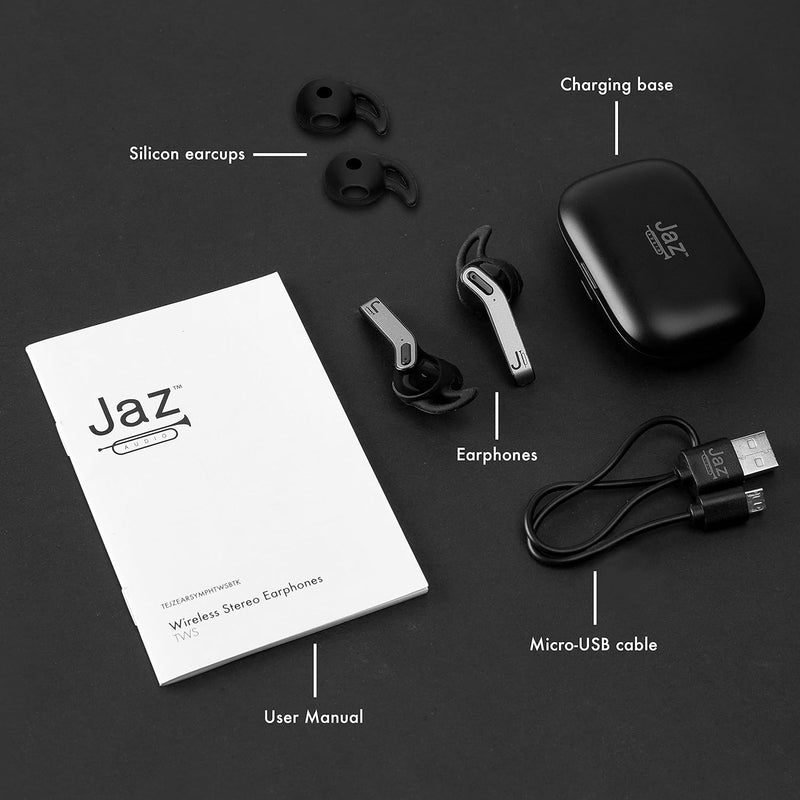 SBS Bluetooth Kopfhörer schwarz - Wireless In Ear Kopfhörer mit Ladestation 450mAh & 3 Stunden Akkul