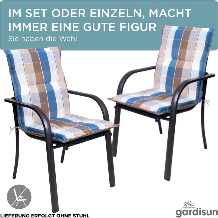 Gartenstuhlauflagen Niedriglehner I Extra Dicke Sitzauflagen I Made in Europe I Stuhlauflagen für Ni