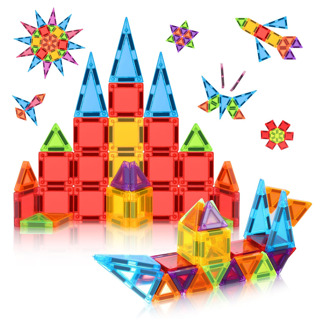 Magnetische Bausteine Spielzeug, STEM Magnetische Bauklötze Sets, Fahrende Mini-Magnetkacheln für Kl