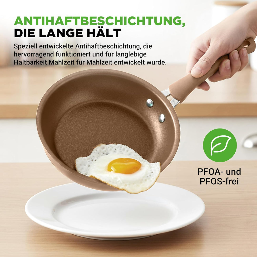 NutriChef Topfset Induktion, Pfannenset 14-teilig, Antihaftbeschichtet, Töpfe & Pfannen PFOA/PFOS-fr