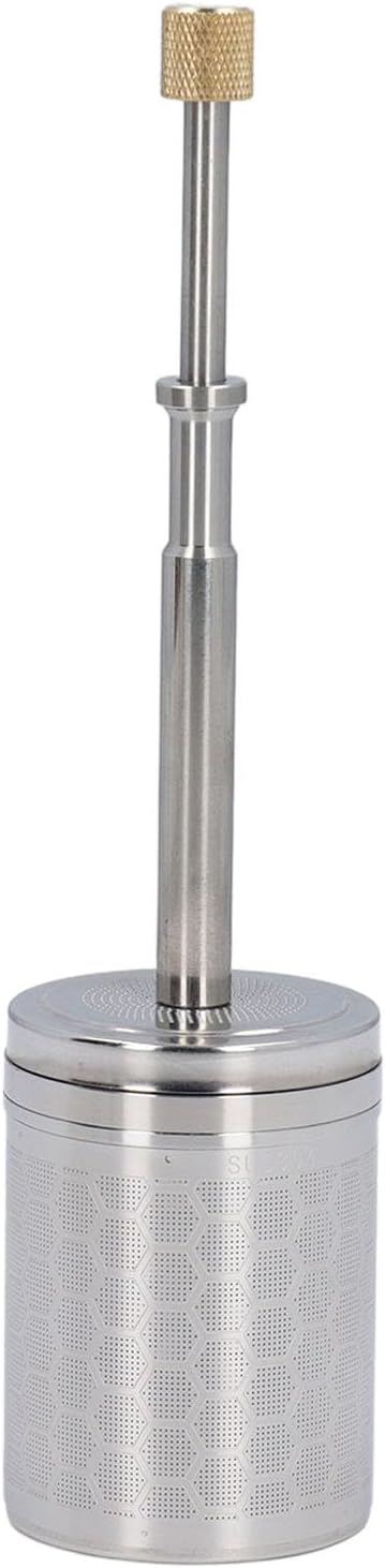 Tragbare Mikro-French-Press aus Edelstahl, Wiederverwendbare Kaffee- und Teefilterpresse, Federantri