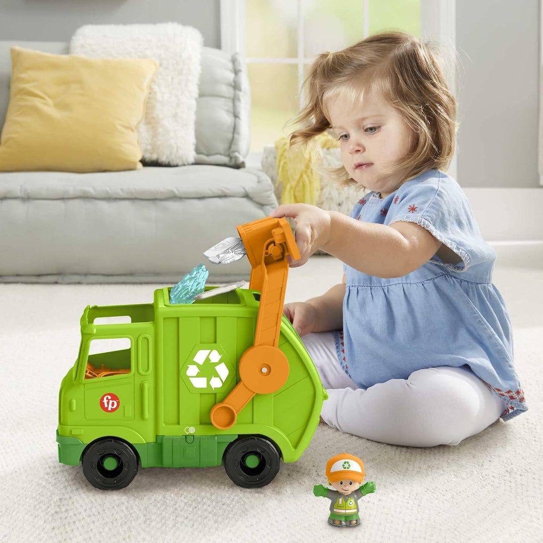 Fisher-Price HJN47 - Little People Recycling Laster – mehrsprachige Version, Musikspielzeug zum Ansc