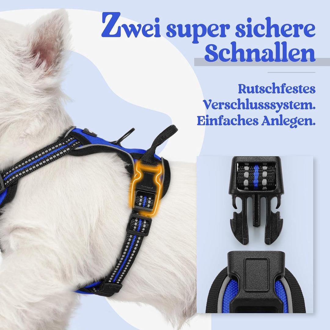 rabbitgoo Hundegeschirr Kleine Hunde, Anti Zug Geschirr mit Kontrolle, No Pull Verstellbar Hundegesc