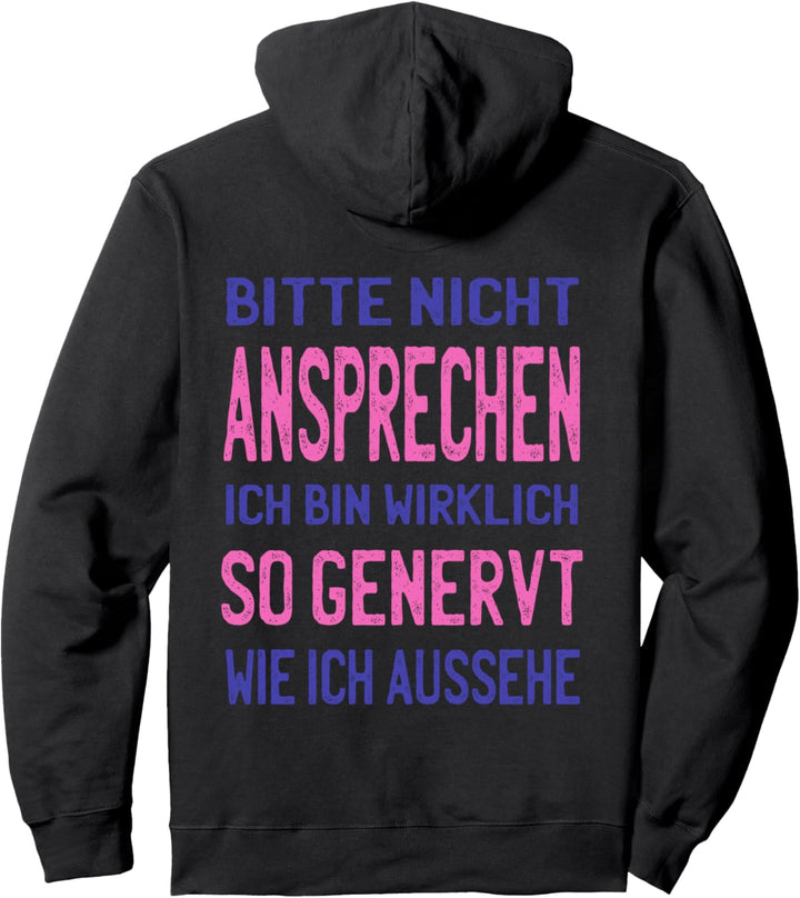 Langschläfer Genervt Miesepeter Morgenmuffel Spruch Pullover Hoodie