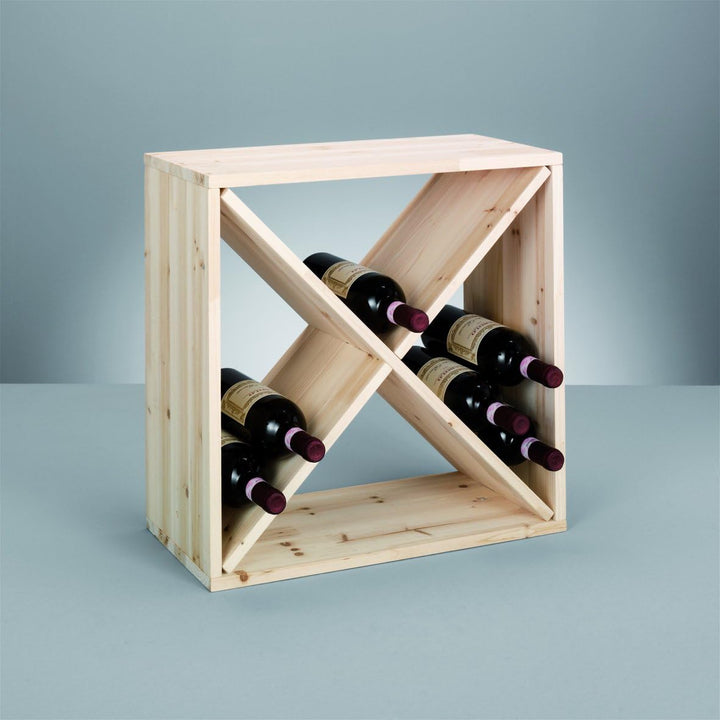 Zeller 13170 Weinregal, Naturholz, Kreuz, ca. 52 x 25 x 52 cm, Natur 4, 4