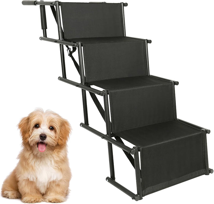 Homewell Hunderampe Auto Klappbar - Bis 70 kg Belastbar - Leicht zu Lagern - Treppe für Hunde mit Ve