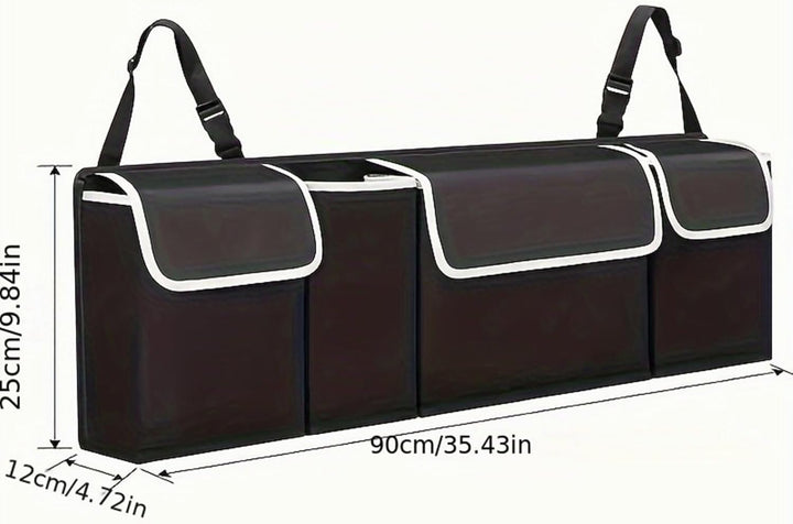 Auto Kofferraum Organizer, Rücksitz Kofferraumtasche mit 4 Taschen Kofferraum-Organizer aus Oxford-S
