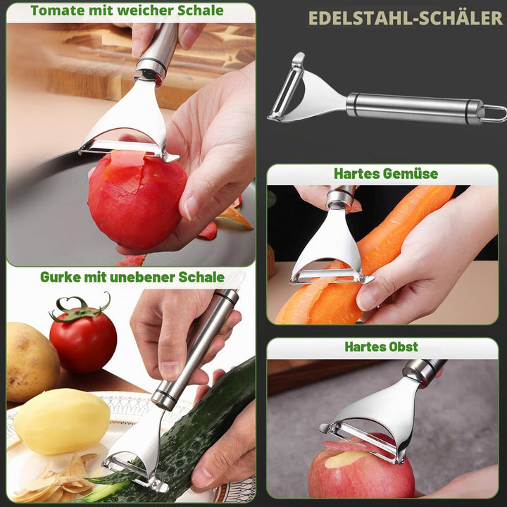 Dicer Smart 9-in-1, Edelstahl Gemüseschneider Und Mandoline Gemüsehobel Set (11 Teile), Julienne- un