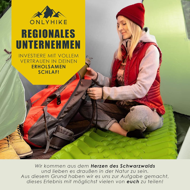 ONLYHIKE® Isomatte Ultraleicht [gratis Camping Kissen] I Outdoor Camping Matratze I rutschfeste Matt