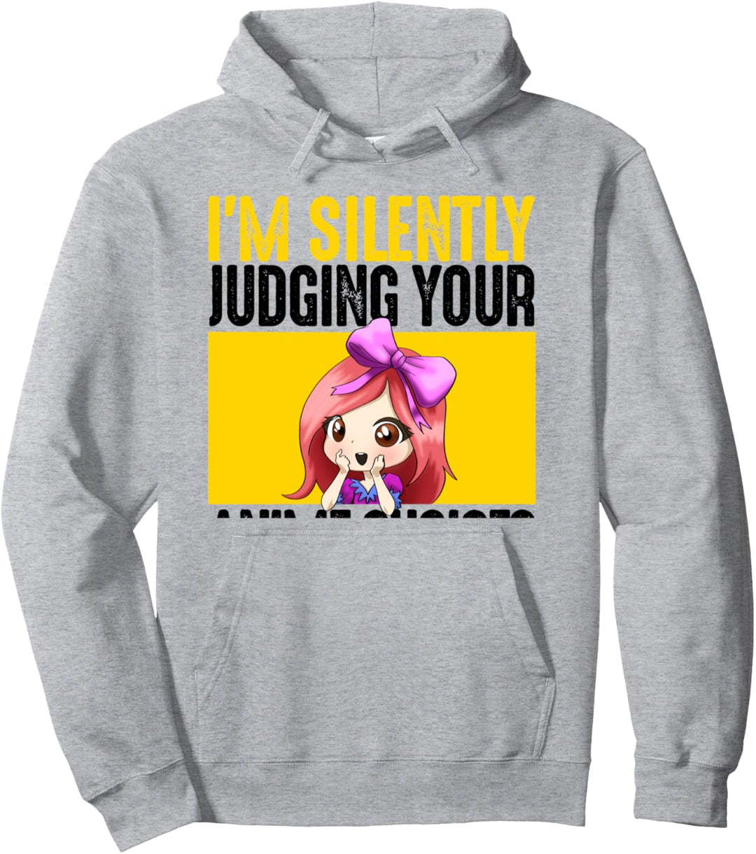 Stille Beurteilung Ihrer Anime-Auswahl Animationsgesicht Pullover Hoodie