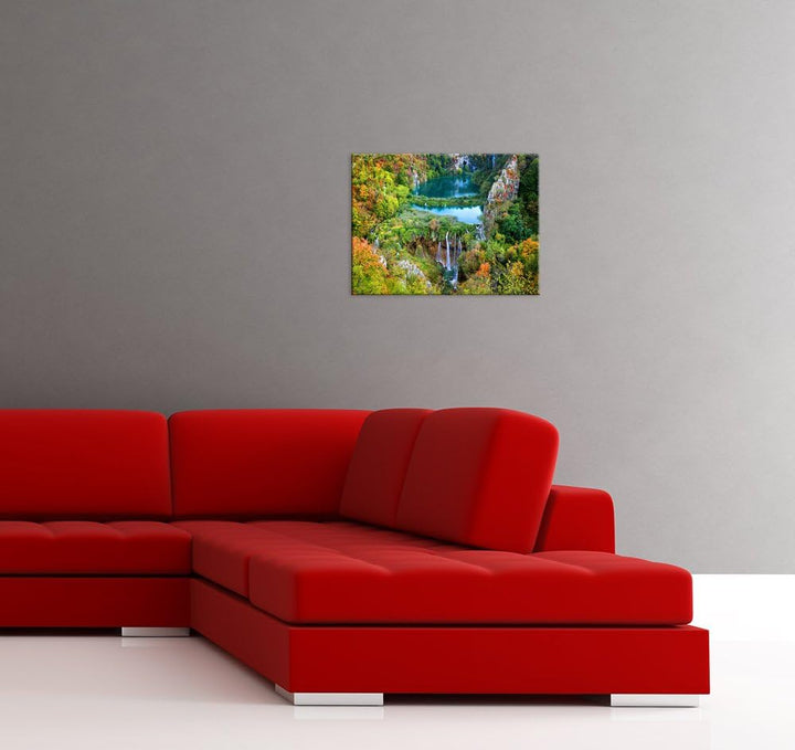 Bilderdepot24 Bild auf Leinwand | Plitvicer Seen II - Kroatien in 60x50 cm als Wandbild | Wand-deko