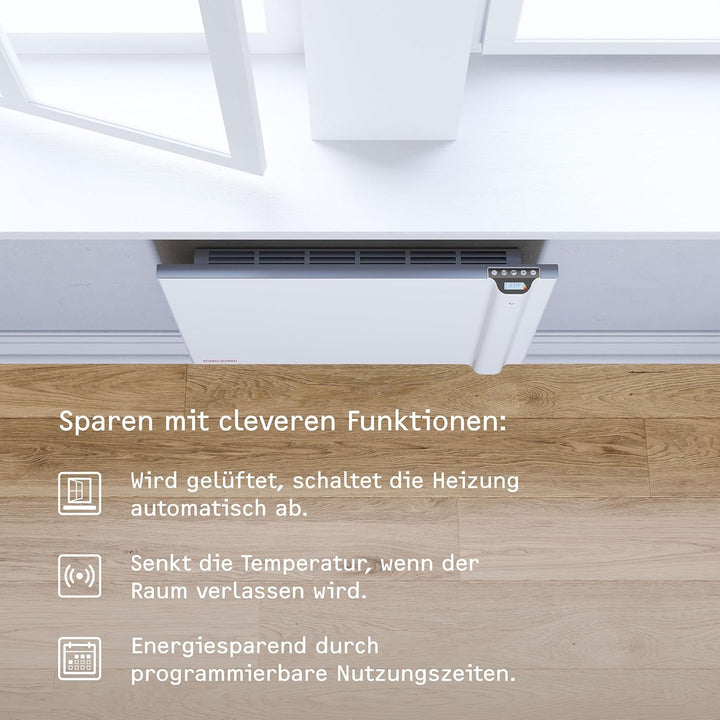 STIEBEL ELTRON Duo Wandkonvektor CND 75, 0,75 kW für ca. 9 m², LC-Display, Wochentimer, Elektroheizu