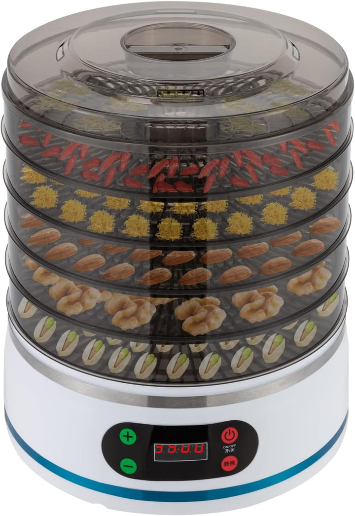 Dörrautomat Edelstahl Lebensmittel Dehydrator mit 5 Einlegefächer, 35-70°C Lebensmitteltrockner, 72H