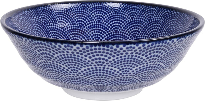 TOKYO design studio Nippon Blue 2-er Schalen-Set blau-weiss, Ø 21 cm, ca. 1000 ml, asiatisches Porze