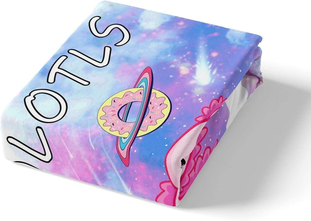 Loussiesd Kawaii Axolotl Betten Set Karikatur Axolotl Rosa Lila Galaxis Bettwäsche Set 135x200cm 3D