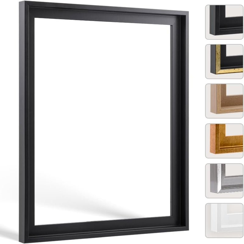 Bildershop-24 Schattenfugenrahmen Lemgo für Keilrahmenbilder und Leinwände 50x70cm Schwarz Matt