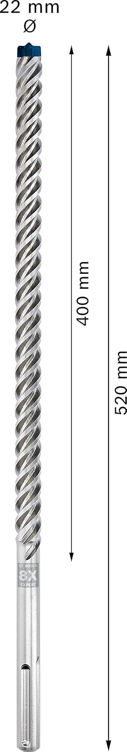 Bosch Professional 1x Expert SDS max-8X Hammerbohrer (für Stahlbeton, Ø 22,00x520 mm, Zubehör Bohrha