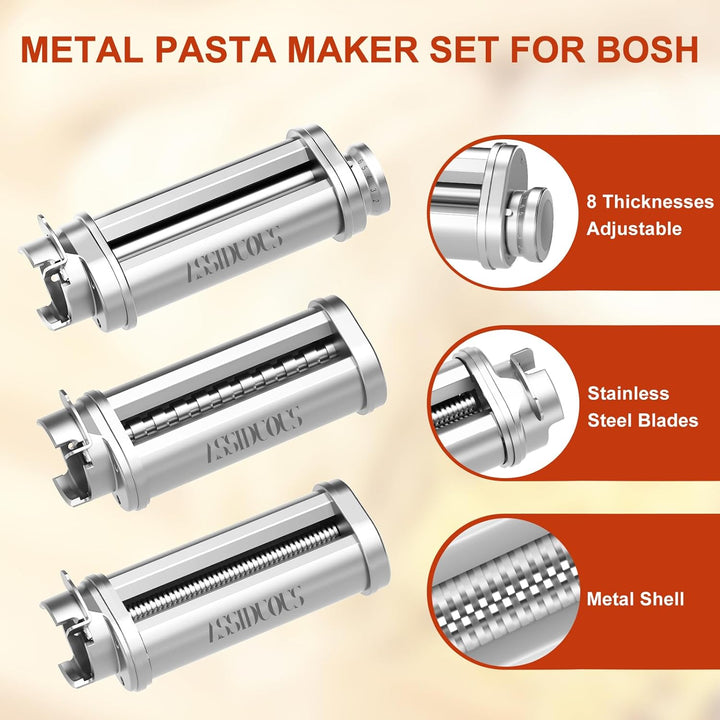 Nudelaufsatz für Bosch Mum5 Mum4 Zubehörteile, Nudelvorsatz aus SUS304 Edelstahl, Pasta Roller Edels