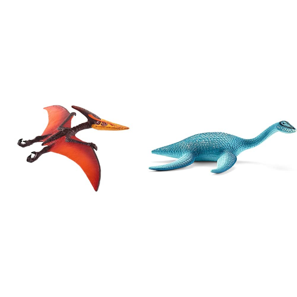 SCHLEICH 15008 Pteranodon, für Kinder ab 5-12 Jahren, DINOSAURS - Spielfigur & 15016 Plesiosaurus, f