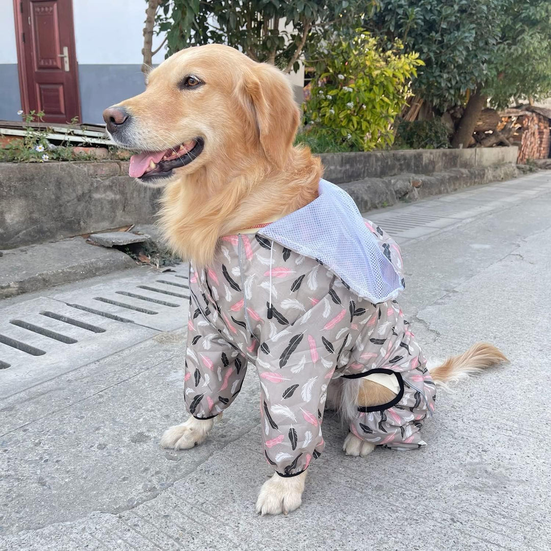 Idepet Regenmantel für Hunde Regenjacke Hund Winddicht Wasserdicht Hundamantel mit Kapuze für kleine