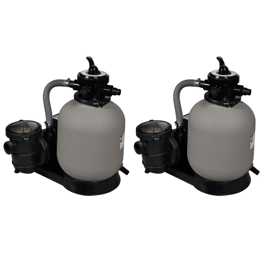 vidaXL 2x Sandfilterpumpe Sandfilteranlage Poolpumpe Filteranlage Filterkessel Wasserfilter Poolfilt