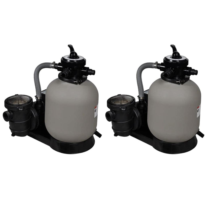 vidaXL 2x Sandfilterpumpe Sandfilteranlage Poolpumpe Filteranlage Filterkessel Wasserfilter Poolfilt