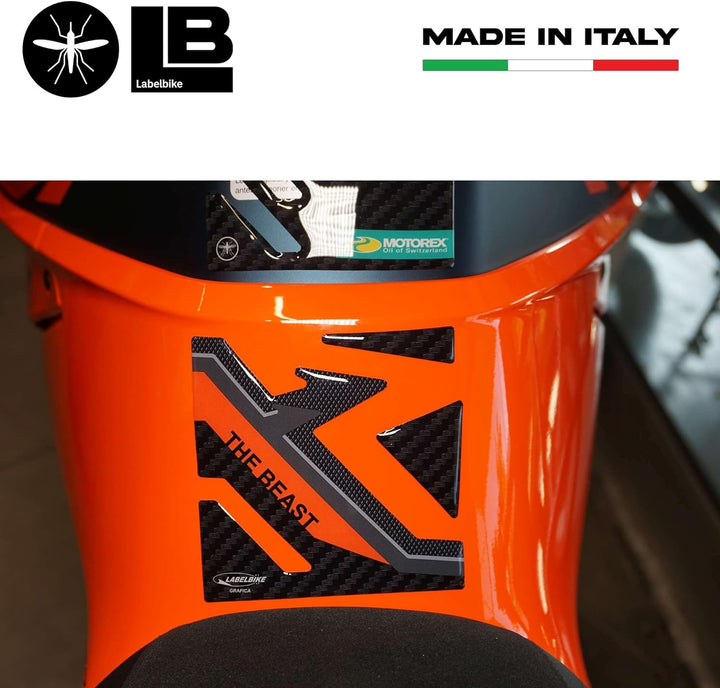 labelbike - 3D Aufkleber Tank PAD kompletter Tankschutz kompatibel mit KTM 1290 Super Duke R 2021 Mo