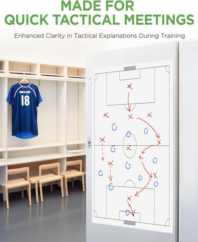 EASYCLING Magique Taktiktafel Fussball Selbsthaftend - Statische Taktikfolie Fussball mit 25 Blatt &