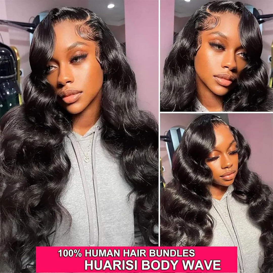 Huarisi Body Wave Weaves Human Hair Bundles 16 18 20 22 Inch 4 Bundles Body Wave Brazilian Hair 400g