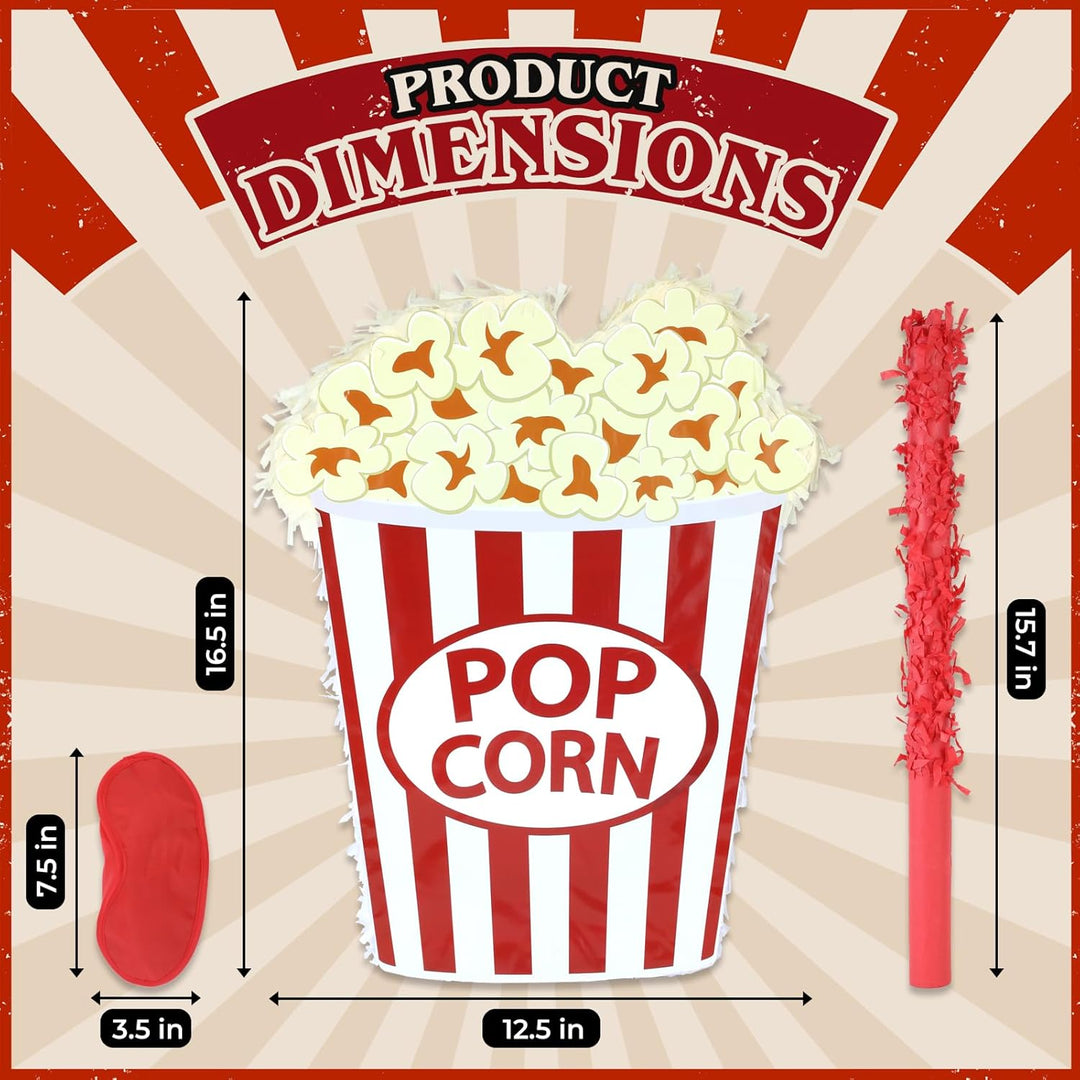 Popcorn-Pinatas-Set mit Augenbinde und Fledermaus (41,5 x 30,5 x 8,9 cm), perfekt für Kindergeburtst