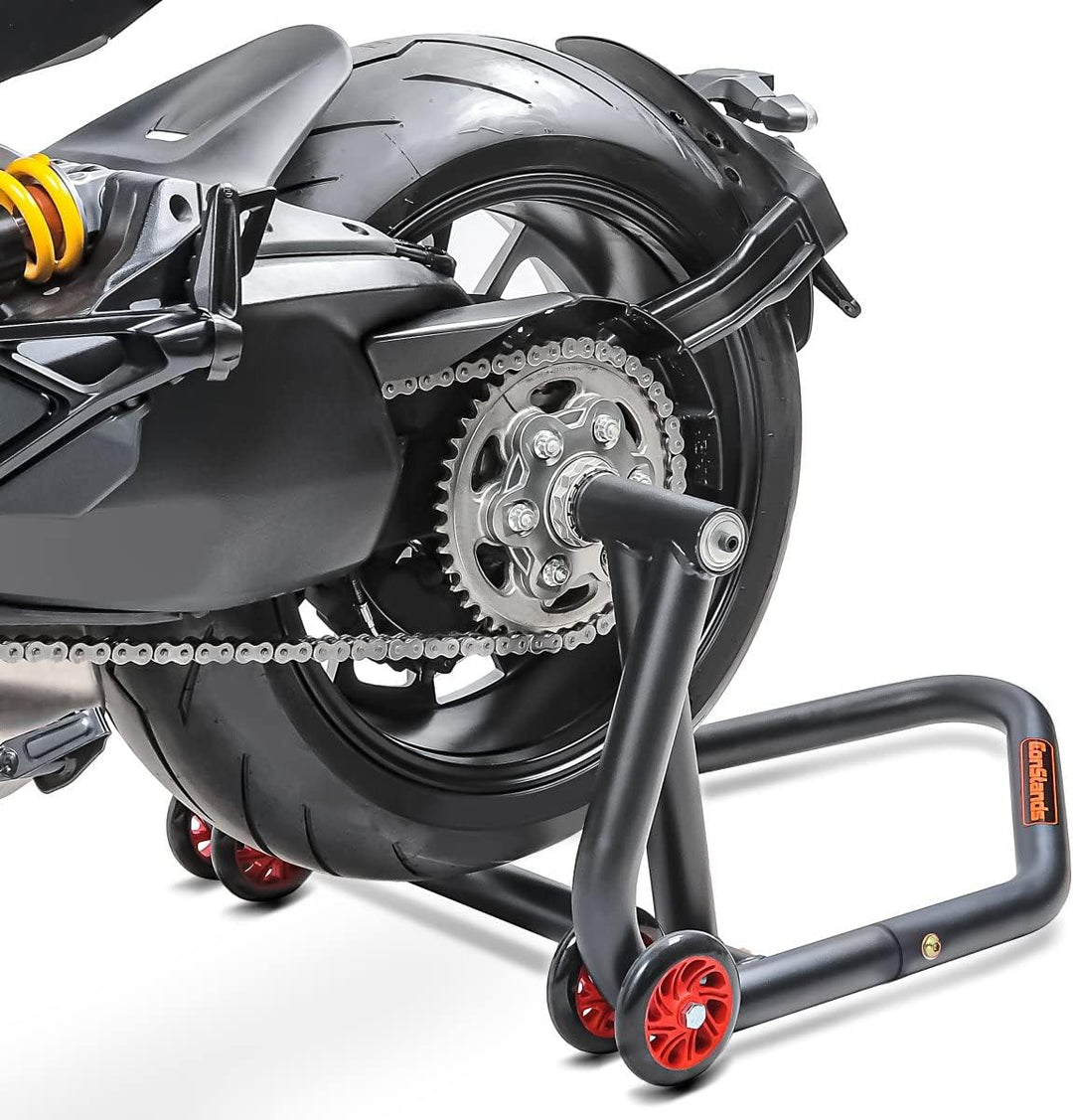 ConStands - Motorrad Montageständer für Ducati Multistrada 1200 10-17 Schwarz Hinterrad Einarmstände