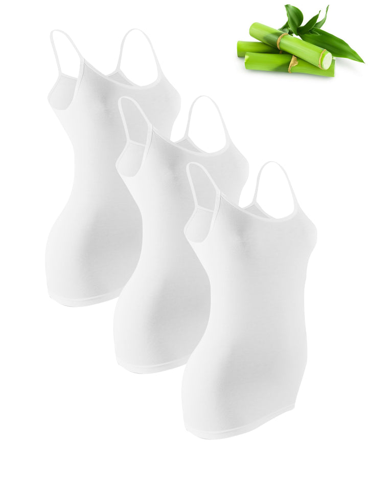 Basic Treasure 3er-Pack Unterhemden Damen, Spaghettiträger Top Damen, Premium Bambus Unterhemd Damen