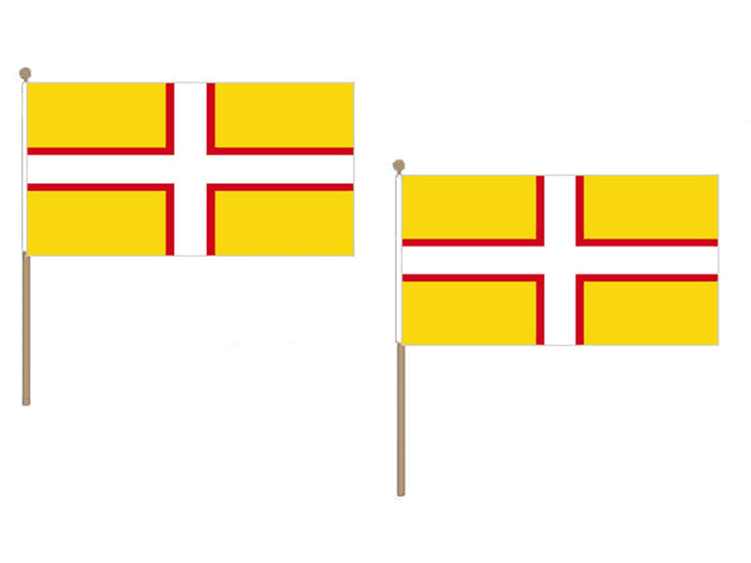 AZ FLAG STOCKFLAGGE GRAFSCHAFT Dorset 45x30cm mit holzmast - 10 stück Dorset STOCKFAHNE 30 x 45 cm -