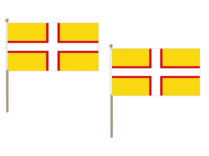 AZ FLAG STOCKFLAGGE GRAFSCHAFT Dorset 45x30cm mit holzmast - 10 stück Dorset STOCKFAHNE 30 x 45 cm -