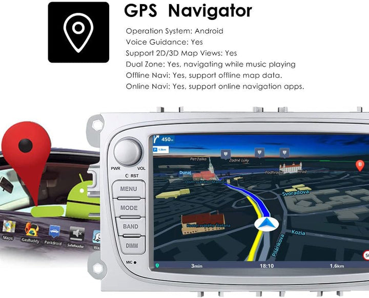 hizpo Android 10 Autoradio Stereo Kopfeinheit 7 Zoll mit Carplay Mirror Link Touchscreen In Dash GPS
