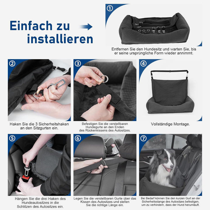 Hunde Autositz für mittelgrosse und grosse Hund oder Zwei kleine Hunde, Universeller Hundesitz Auto