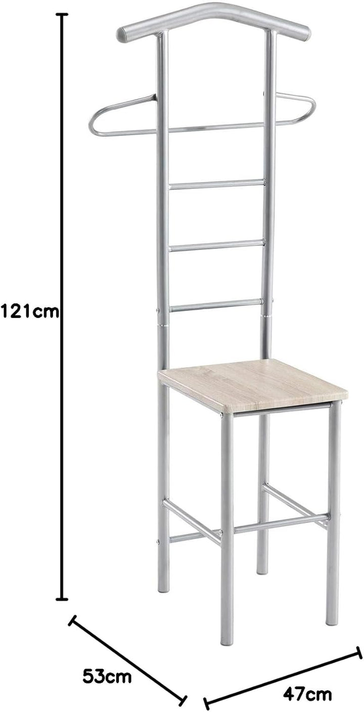IDIMEX Herrendiener Stummer Diener Kleiderständer JIVO, in Sonoma Eiche,121 cm, Garderobe mit Hosenb