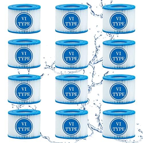12 Stück Filter Cartridge VI, Typ VI Spa-Filter für Bestway Flowclear Pool Filter, für SaluSpa 90352