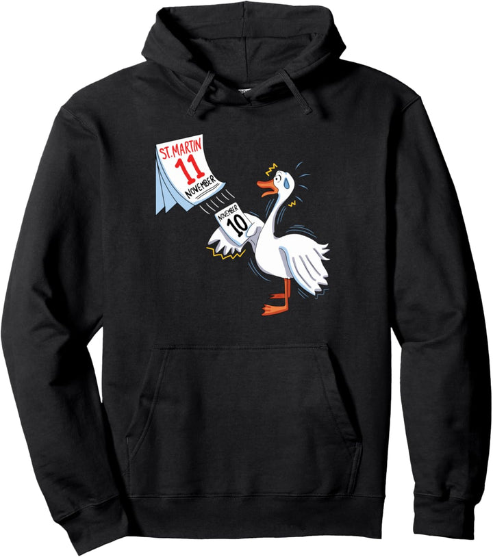 Lustige St. Martin Kleidung Martinsgans Kalender Carton Gans Pullover Hoodie