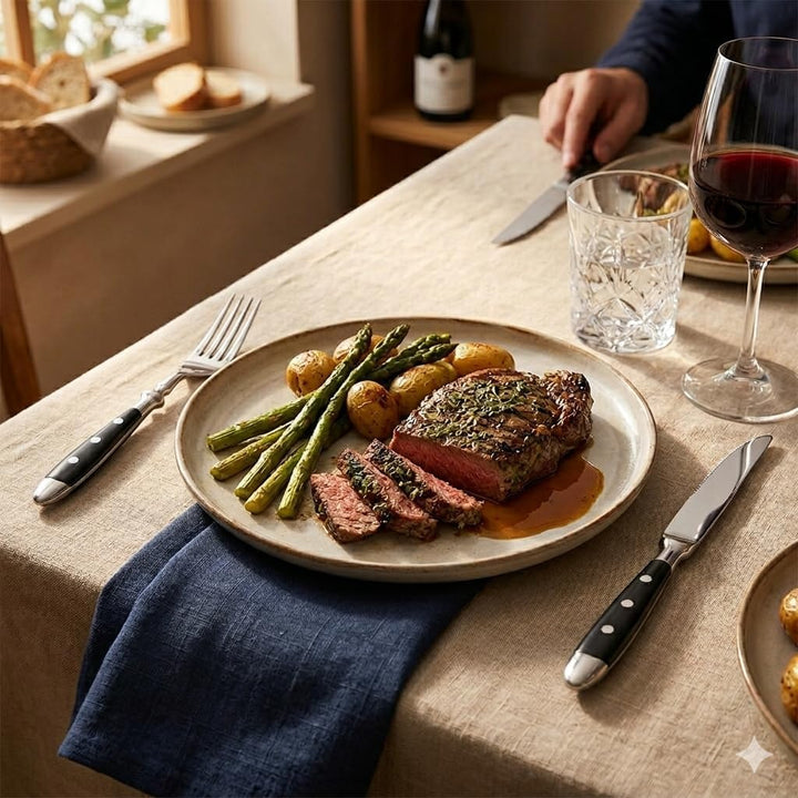 DINOX LAMDA Besteckset 30-teilig für 6 Personen mit Bakelitgriffen